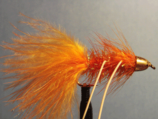 Conehead Orange Krystal Rubber Wolly Bugger (6)